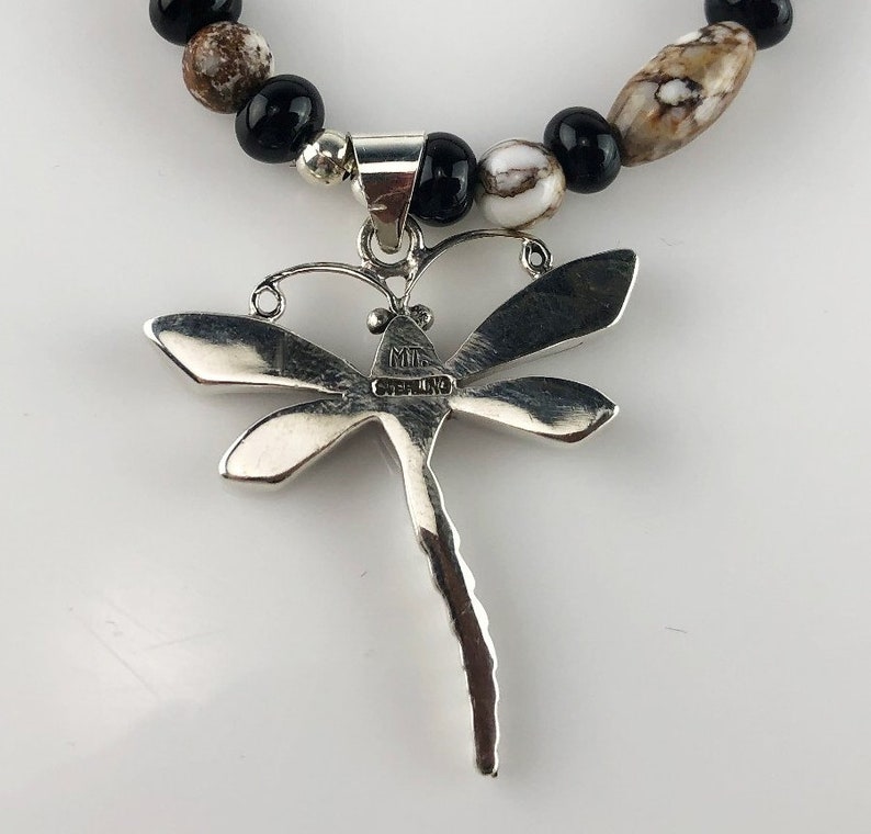 White Fox Creation Sterling and Wild Horse Magnesite Inlaid Dragonfly