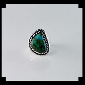 Handcrafted Sterling and Sonoran Gold Turquoise Ring  Size 10 3/4