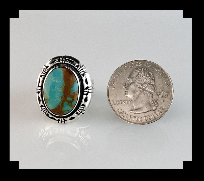 Navajo Sterling and Turquoise Double Stack Ring