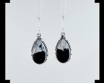 Handcrafted Sterling and White Buffalo Earrings