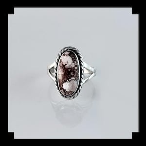 Handcrafted Sterling and Wild Horse Magnesite Ring  Size 7 1/2