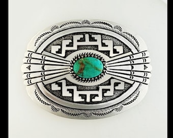 Navajo riemgesp van sterling zilver en turkoois nr. 8