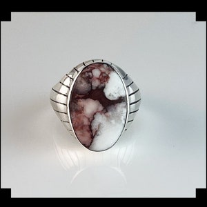 Sterling and Wild Horse Magnesite Men&#39;s Ring Size 12 1/4
