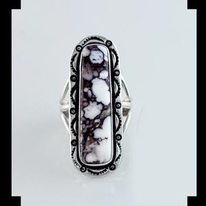 Handcrafted Sterling and Wild Horse Magnesite Ring  Size 10