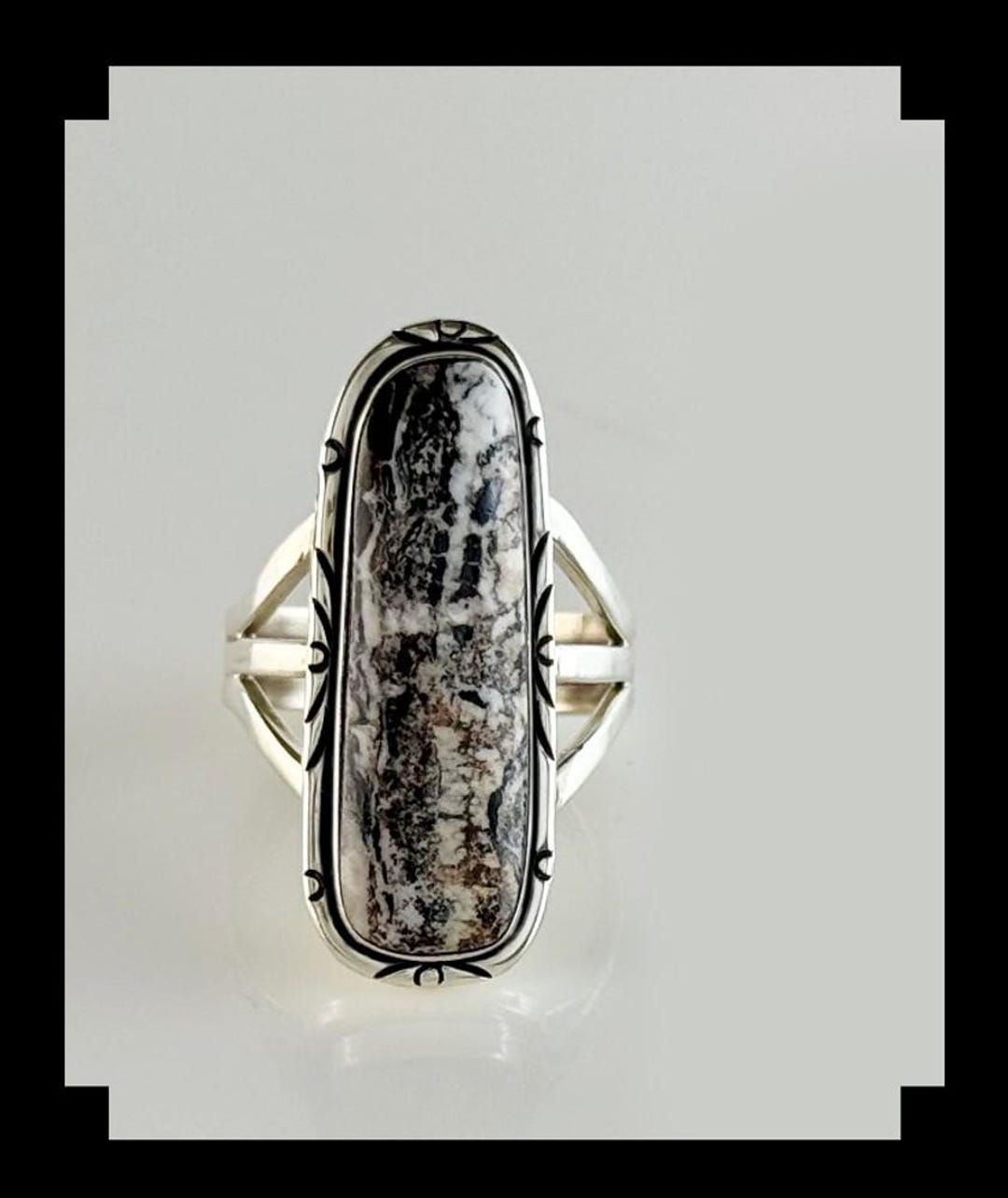 Handcrafted Sterling Silver and White Buffalo Ring Size 8 1/4 - Etsy