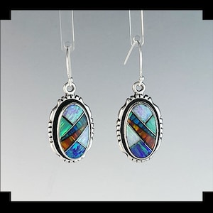 Sterling and Opalite Inlay Earrings