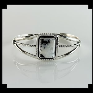 Handcrafted Sterling and White Buffalo Cuff Bracelet