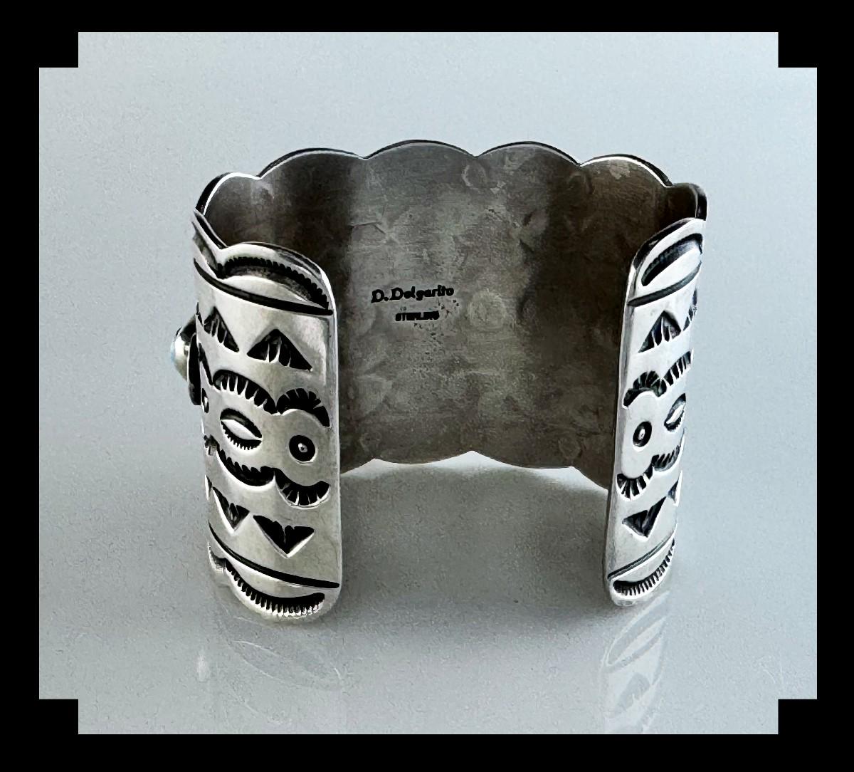 Native American Sterling and Golden Hills Turquoise Cuff Bracelet