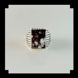 Handcrafted Sterling and Wild Horse Magnesite Ring  Size 12 3/4