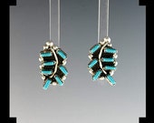 Zuni Sterling and Turquoise Needlepoint Earrings