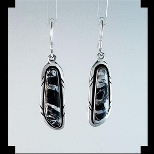 Handcrafted Sterling and White Buffalo Earrings