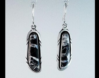 Handcrafted Sterling and White Buffalo Earrings