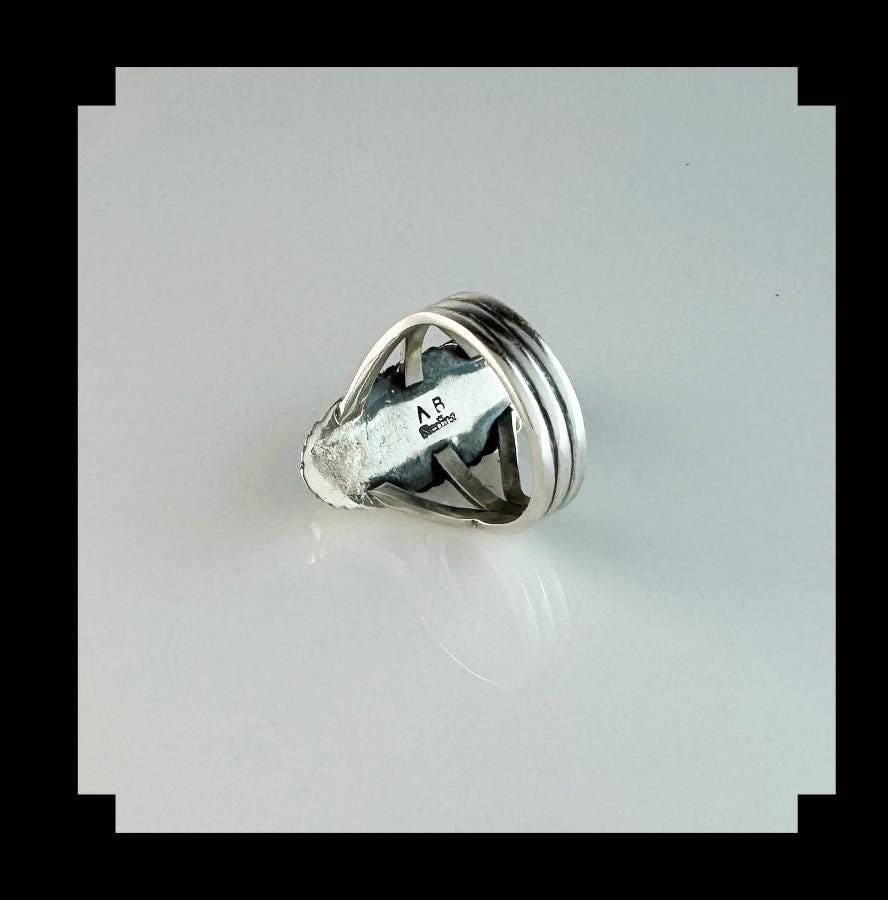 Handcrafted Sterling and Blue Ridge Turquoise Ring Size 9 1/4 - Etsy
