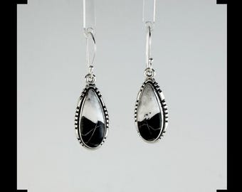 Handcrafted Sterling and White Buffalo Earrings