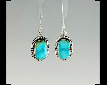 Sterling Silver and Sonoran Gold Turquoise Dangle Earrings
