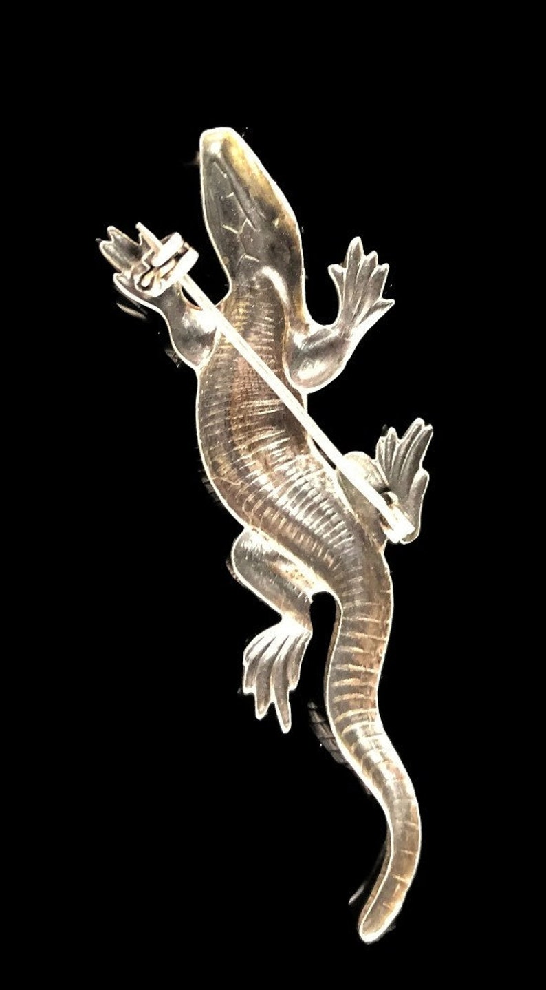 Vintage Sterling Gecko PinBrooch
