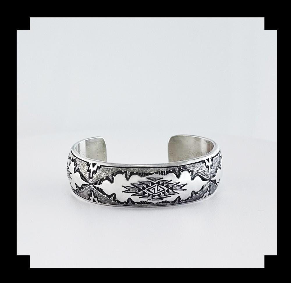 Tahe Bill Nora Tahe Nora Tahe Bill, Navajo Sterling Silver Cuff Br