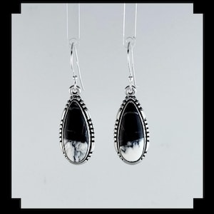 Handcrafted Sterling and White Buffalo Earrings