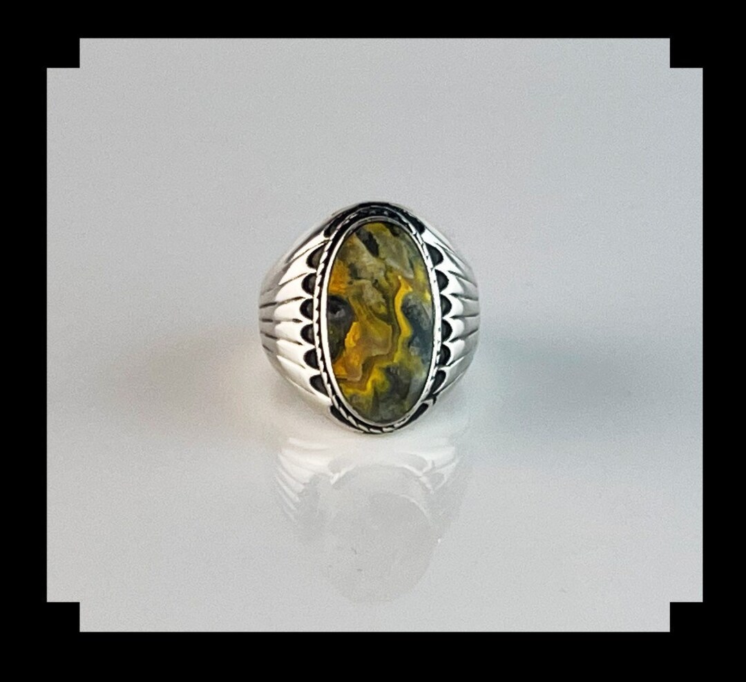 Bumblebee Jasper w/Turquoise Ring main image 1