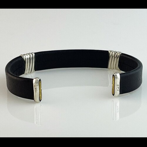 Sterling and shops Leather Unisex Bracelet