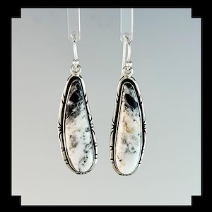 Handcrafted Sterling and White Buffalo Earrings