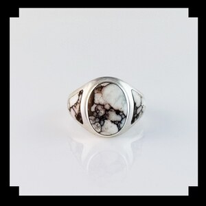 Sleek Sterling and Wild Horse Magnesite Ring Size 10 3/4