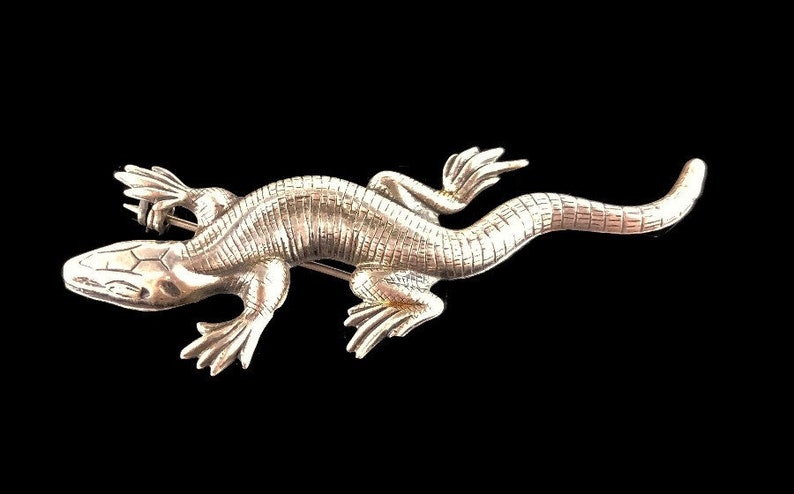 Vintage Sterling Gecko PinBrooch
