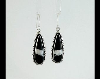 Handcrafted Sterling and White Buffalo Earrings