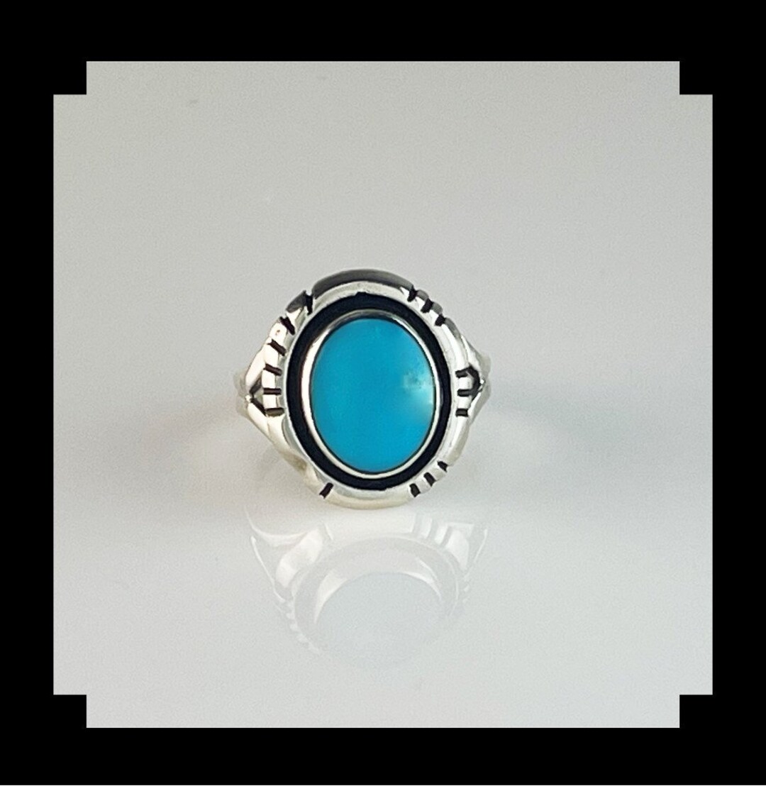 Sterling and Sleeping Beauty Turquoise Ring Size 5 3/4 - Etsy