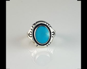 Sterling und Dornröschen Türkis Ring Größe 5 3/4