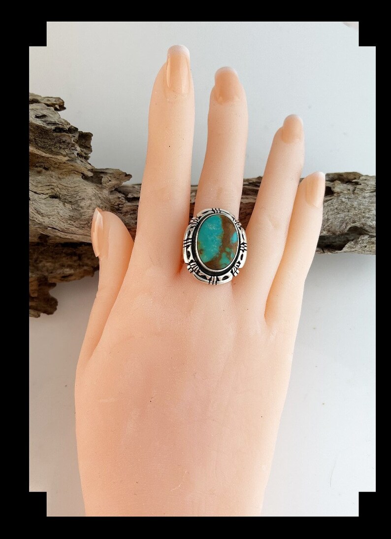 Navajo Sterling and Turquoise Double Stack Ring