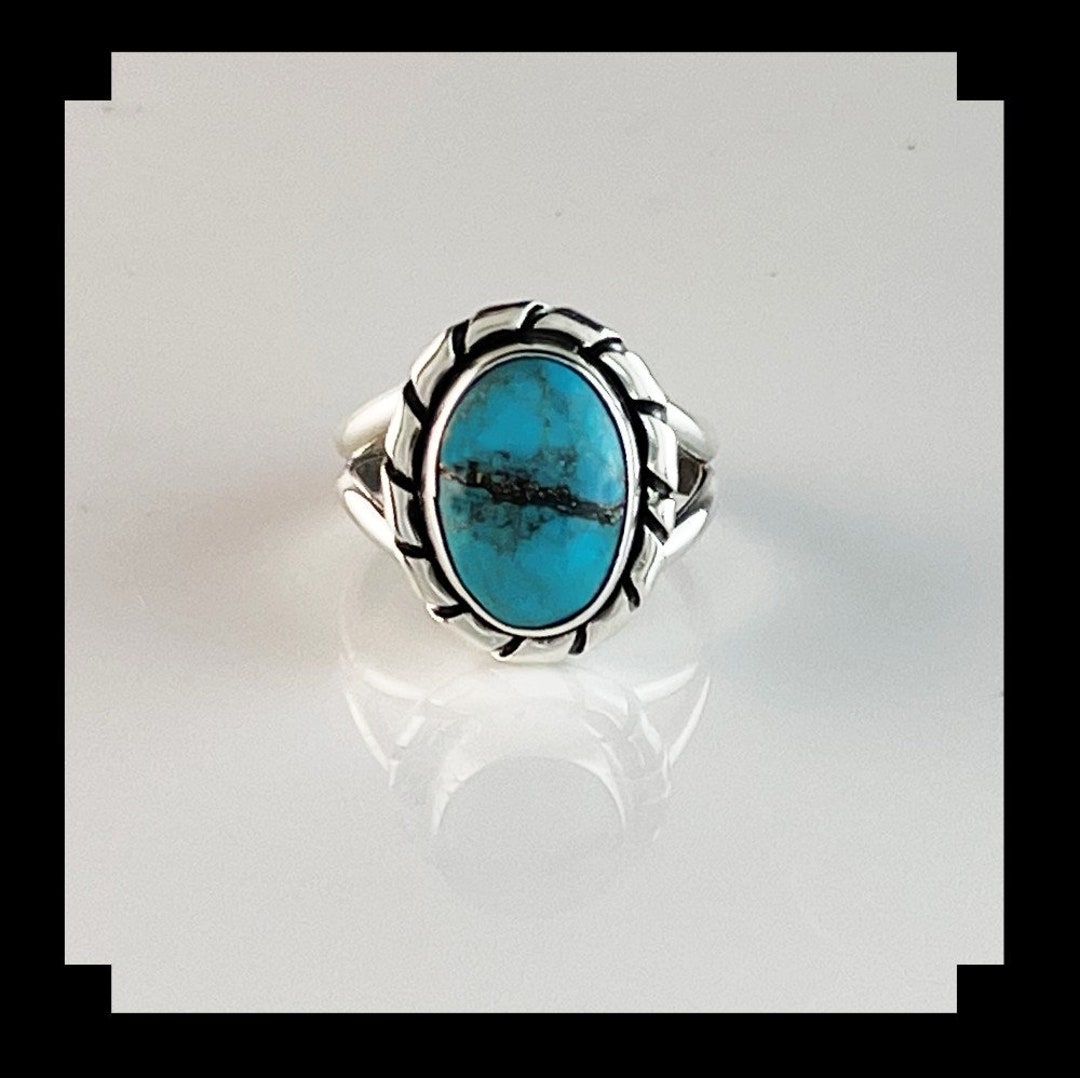 Petite Handmade Sterling and Kingman Turquoise Ring Size 7 1/2 - Etsy