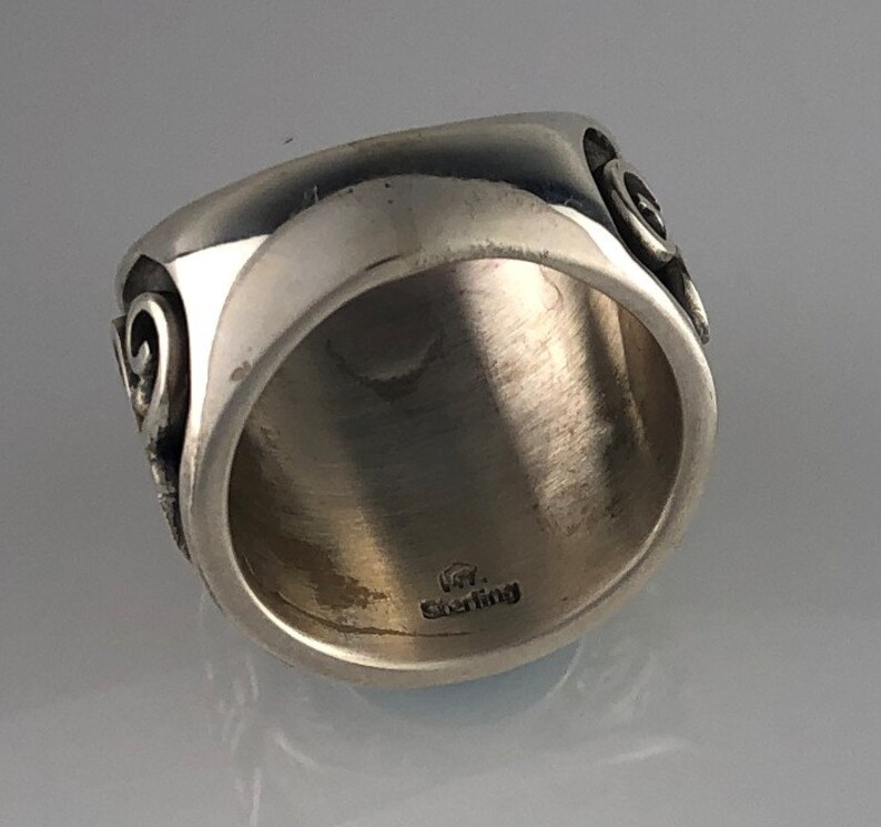 Sterling and Turquoise Men/'s Ring Size 11 34