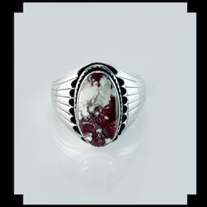 Handcrafted Sterling and Wild Horse Magnesite Ring  Size 12 3/4