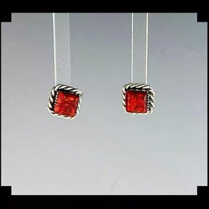 Sterling and Red Opalite Earrings