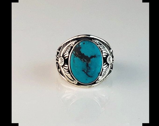 Navajo Sterling and Turquoise Mens Ring Size 14 - Etsy