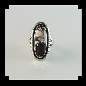 Handcrafted Sterling and Wild Horse Magnesite Ring  Size 6 1/4