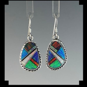 Sterling and Inlay Opalite Earrings