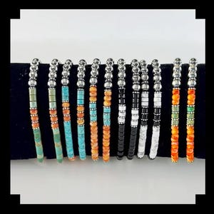 White Fox Stretchy Turquoise and Spiny Oyster Bracelet