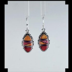 Handcrafted Sterling and Multi-Color Spiny Oyster Earrings