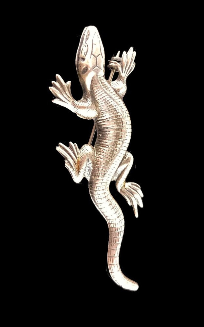 Vintage Sterling Gecko PinBrooch