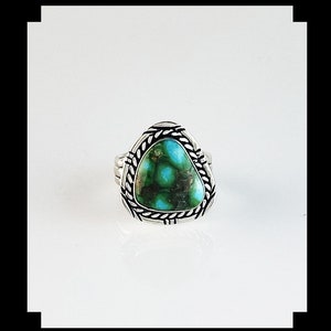 Sterling and Sonoran Gold Turquoise Ring   Size  7 1/2