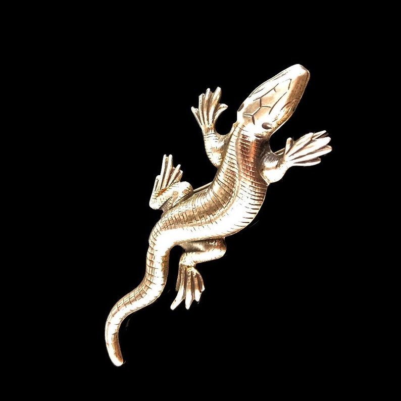 Vintage Sterling Gecko PinBrooch