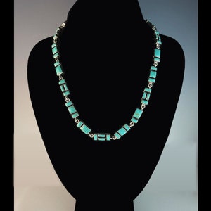 Sterling and Turquoise Taxco Mexico Necklace