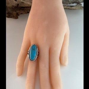 Sterling and Kingman Turquoise Ring Size 8 - Etsy