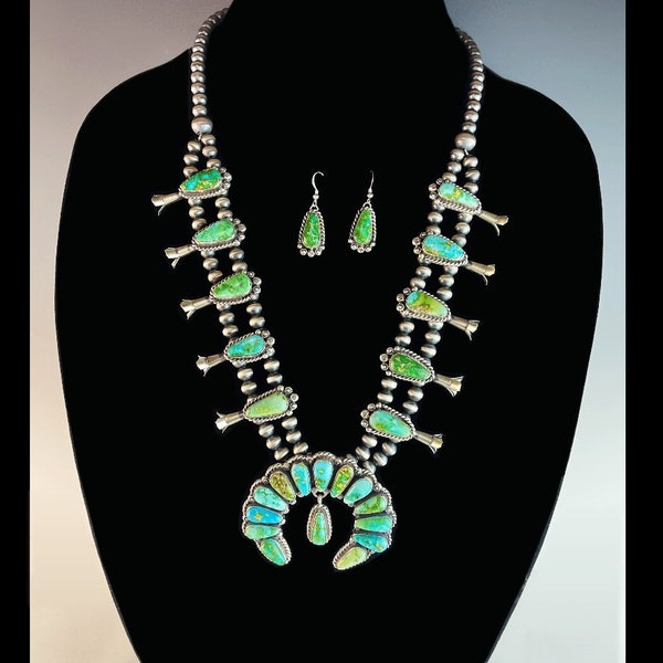 Navajo Sterling and Sonoran Gold Necklace and Earring Set