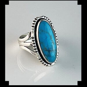 Sterling and Kingman Turquoise Ring Size 8 - Etsy