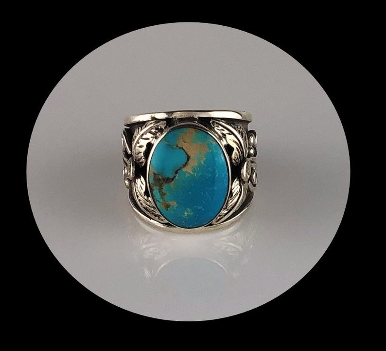 Sterling and Turquoise Men/'s Ring Size 11 34