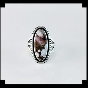 Handcrafted Sterling and Wild Horse Magnesite Ring  Size 8