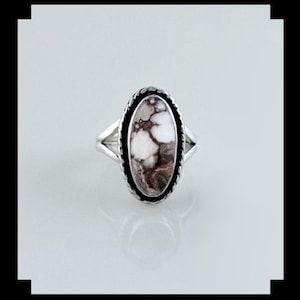 Handcrafted Sterling and Wild Horse Magnesite Ring  Size 6